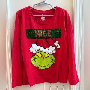 New Dr. Seuss The Grinch "Naughty & Nice” Sequin Flip Shirt